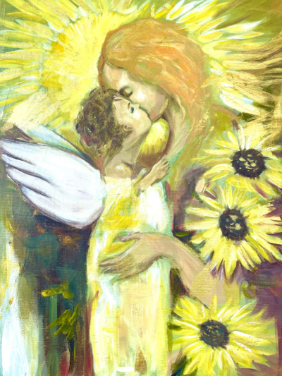 angel baby and mother 2 (Original Art)