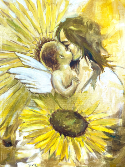 angel baby and mother 1 (Sold)